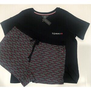 Tommy Hilfiger Plus Size Pajamas Lounge Set Shorts & T Shirt Sleepwear Womens 2X